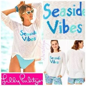 Lilly Pulitzer White Sweater “Seaside Vibes”